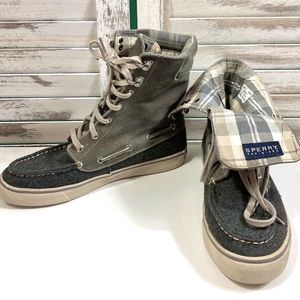 SPERRY Top Sliders Wool/Plaid Boot Shoes! Sz 6.5!